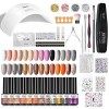 ROSALIND Kit Vernis Semi Permanent 36W UV/LED Lampe, 28x Mini Ongle Gel UV Complet Capsule Debutant contient Matte Gel Top Ba