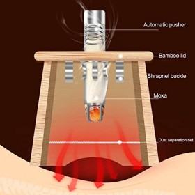 Boîte de Moxibustion, 2pcs Boîte de Moxibustion en Bambou à Trou Unique Moxa Acupuncture Thérapie Moxibustion Boîte de Guéris
