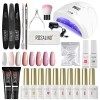 ROSALIND Kit Vernis Semi Permanent Complet UV LED Lampe 48W, 6 Couleurs 10ml Vernis Gel UV Semi Permanent avec Base et Top Co