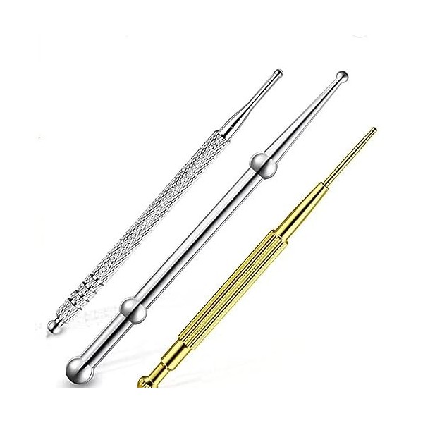 KALUROIL 3 PCS Aiguille Acupuncture -Stylos dAcupuncture Double Sondes pour lAcupression et la Réflexologie Faciale - Stylo