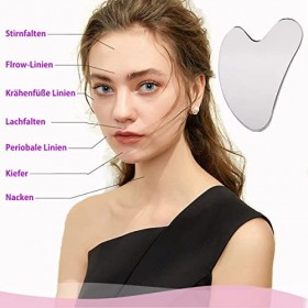 Gua Sha Acier Inoxydable Gua Sha Rouleau de Massage Visage en Acier Inoxydable pour le Corps Grattoir Visage Outil de Beauté