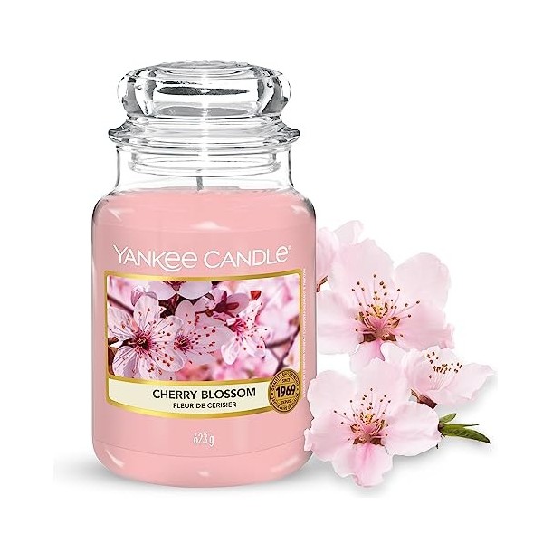 Yankee Candle Bougie Jarre Parfumée, Grande Taille, Fleur de Cerisier, jusqu’à 150 heures de Combustion