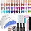 36 Couleurs Kit Vernis Semi Permanent, MYSWEETY Ongle Gel Kit Complet Vernis Gel UV 48W Lampe UV Kit Ongle Gel UV Complet ave