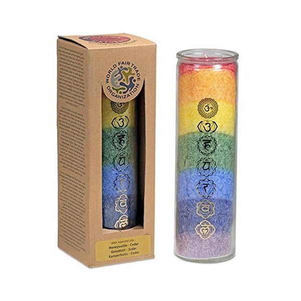 Echoppe de Gaïa Bougie des 7 Chakras aux Huiles Essentielles - 100h