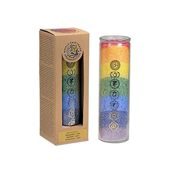 Panotophia 7 chakras bougie en verre chakra bougie rituelle aux huiles essentielles