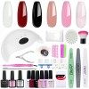 Elite99 Kit de manucure - Lampe à ongles UV / LED 48 W, 6 vernis à ongles gel, vernis de base et de finition - vernis noir, b