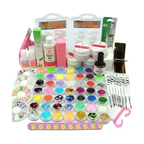 COSCELIA Kit Acrylique Gel UV Le Primer Faux Ongles pour Allonger Les Ongles Kit Ongle Gel U V Complet pour Manucure