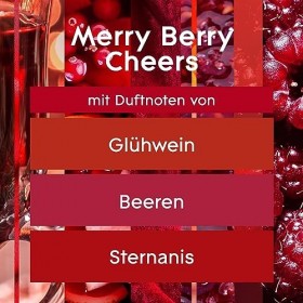 Glade Brise Lot de 6 bougies parfumées dans un pot en verre Merry Berry Cheers enrichie aux huiles essentielles 6 x 129 g