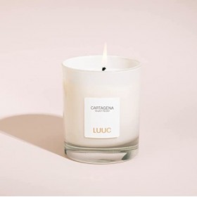 LUUC Cartagena Bougie parfumée à la cire de soja | Pivoine velours | Durée de combustion : 40 à 45 heures | Bougies parfumées