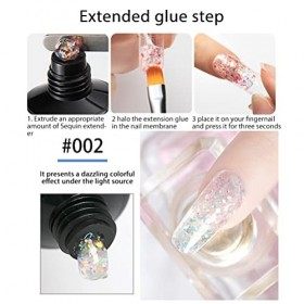 Kit Ongle Gel UV Complet Professionnel Kit Manucure Vernis Semi Permanent Led Lampe Nail Dextension Kit Poly Gel 6 Couleur S