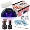 Mylee Essentials Gel Nail Polish LED Lamp Kit, 2x MYGEL Colours, No Wipe Top & Base Coat, Mylee PRO Salon Series LED Lamp, Pr