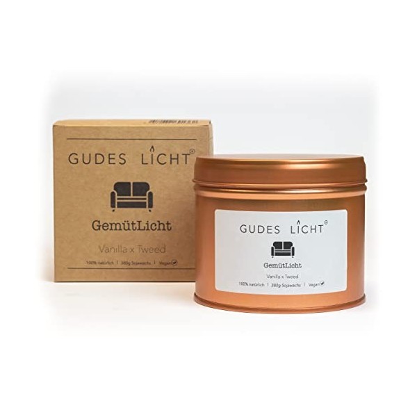 Gudes Licht, Bougie parfumée confortable à la cire de soja - 100 % pure cire de soja avec huiles essentielles - Parfum agréab