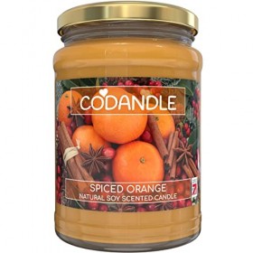 Codandle Candle Bougie parfumée Orange épicée - Grande Bougie parfumée végétalienne - Durée de Combustion 80 Heures - Fabrica