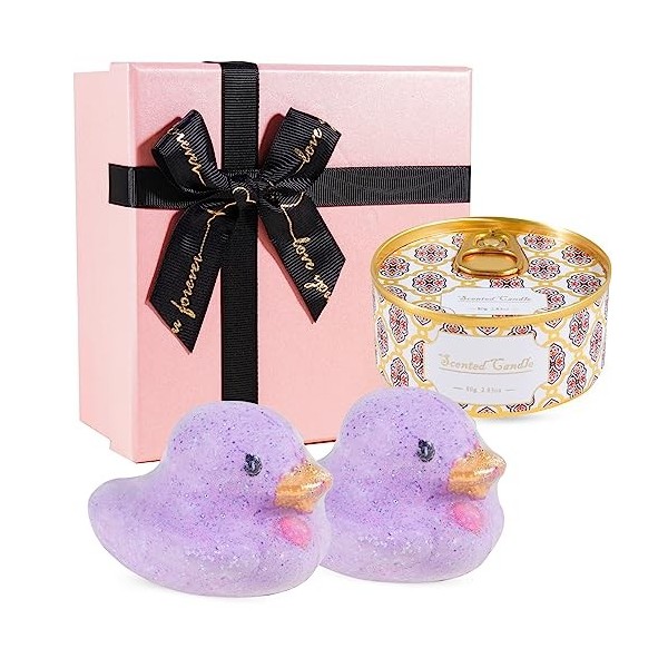 Soulnioi Coffret cadeau daromathérapie rétro en boîte - Bougie parfumée - 100 ml - Pêche blanche Oolong - 2 bombes de bain m