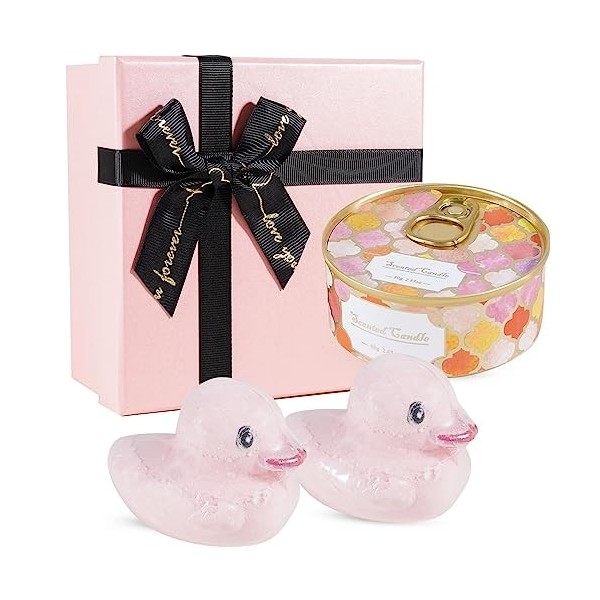 Soulnioi Coffret cadeau daromathérapie rétro en boîte - Bougie parfumée - 100 ml - Pêche blanche Oolong - 2 bombes de bain m