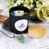 Soulnioi Coffret cadeau daromathérapie en cristal de fluorite vert irrégulier avec pendentif en pierre brute et tasse parfum