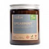 Bougie naturelle et non toxique - Cire végétalienne - Bougie à la menthe verte - Huiles essentielles pures - 140 g