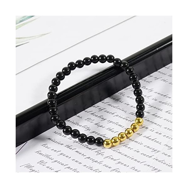 Soulnioi Bracelet en cristal obsidienne et bougie en cire de soja