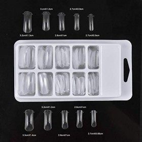 NATUCE Kit dExtensions dOngles, 1PC 17cm Polygel Brush, 100PCS Tips Ongles Polygel, 10PCS Clip Transparent Ongles, kit Poly