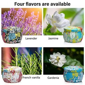 ILUBOX Lot de 4 bougies parfumées parfumées pour femme en cire de soja, anniversaire, fête des mères, yoga, gardenia, lavande