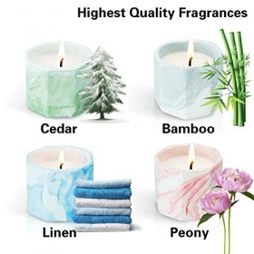 STRN Lot de 4 bougies parfumées en cire de soja 4 x 2 g pour la détente pour mère, femme, amie et collègues