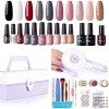 Gellen Vernis Gel Manucure Lot Complet Avec 36W Lampe UV 10 Couleurs Blanc et Rouge Vernis Gel Semi Permanent Gel Polish Débu