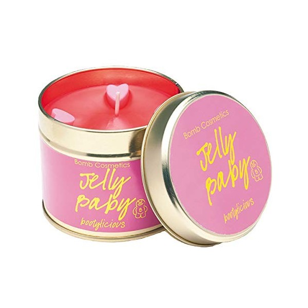 Bomb Cosmetics Bougie parfumée Jelly Baby en étain - Contient des huiles essentielles de bergamote et ylang-ylang - Convient 