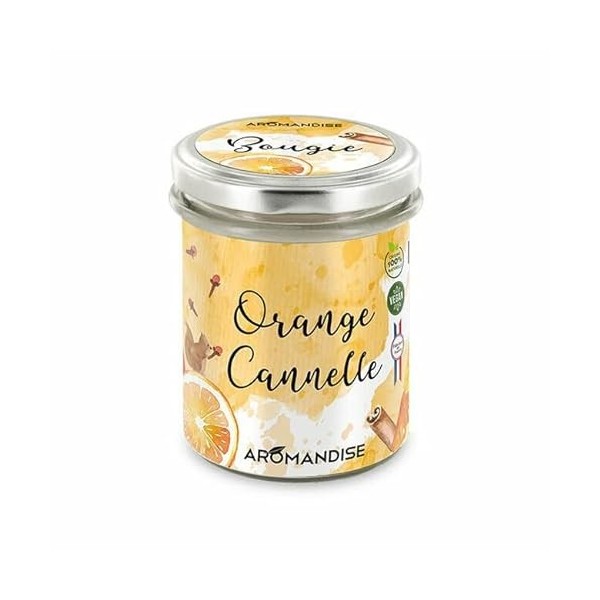 Bougie dambiance orange cannelle aux huiles essentielles