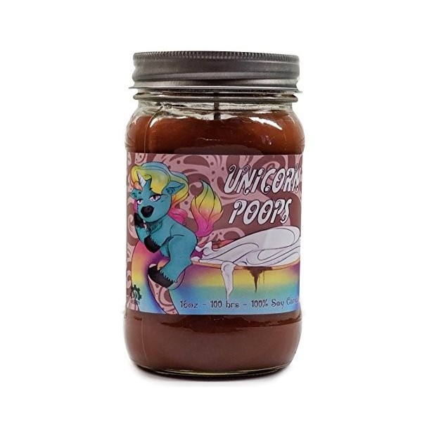 Unicorn Poops Candle- parfumées en cire de soja Bougie avec boîte cadeau gratuit 16oz chocolat