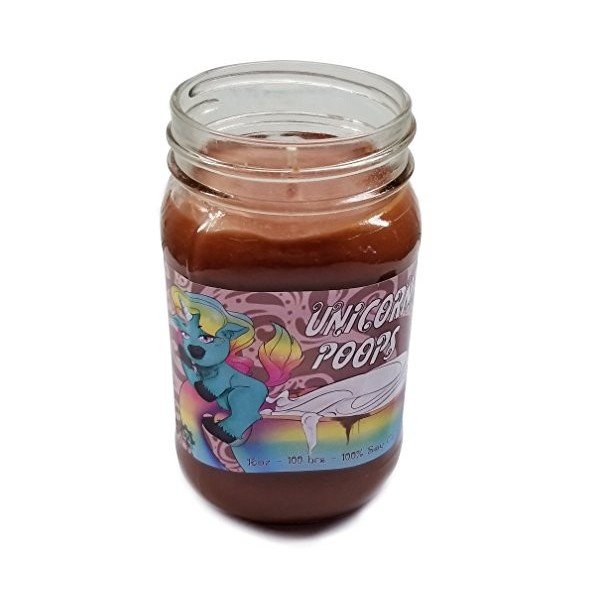 Unicorn Poops Candle- parfumées en cire de soja Bougie avec boîte cadeau gratuit 16oz chocolat