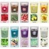 Onebird Lot de 20 bougies parfumées réducteur danxiété Jasmin, Rose, Vanille, Bergamote, Figue, Citron, Printemps, Fraise, R