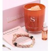 Bracelet Diffuseur Huile Essentielle - Pierre de Lave & Cristal avec Breloque Coeur - Huile de Paix Intérieure pour Sommeil -