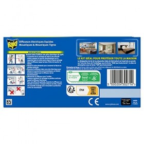 Raid Diffuseurs Electriques Liquides 3 Kits 3en1 - Moustiques & Moustiques Tigres - 3 Diffuseurs + 3 Recharges 45 Nuits