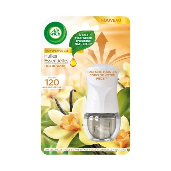 Airwick Désodorisant Maison Diffuseur Electrique Huiles Essentielles Fleur de Vanille 19 ml