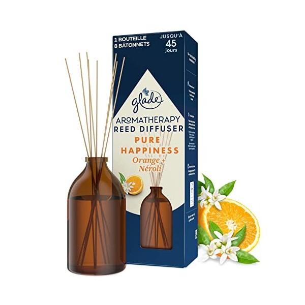 Glade Aromatherapy Bâtonnets, Diffuseur de Parfum Infusées Aux Huiles Essentielles, Calm Mind Bergamote & Citronnelle - 1 Dif