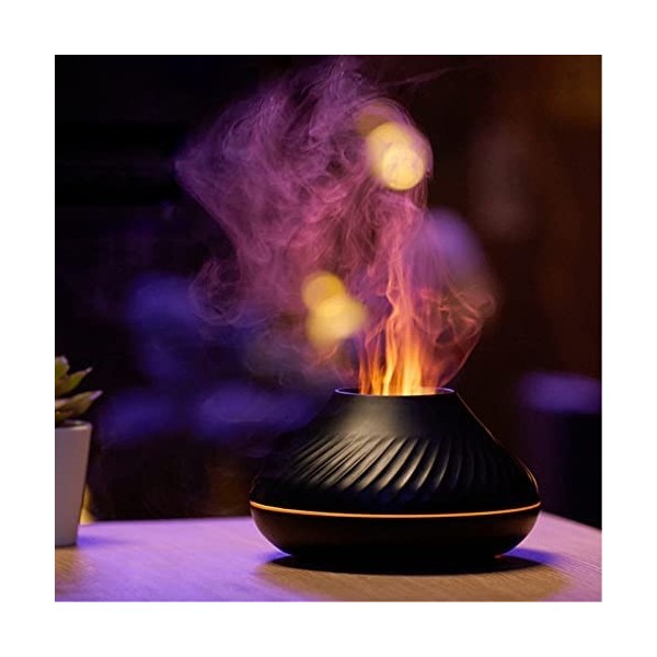 MARZIUS Flame Aroma Diffuseur dhuiles essentielles humidificateur 7 Couleurs de Flamme, pour la Maison, la Chambre, Le Yoga,