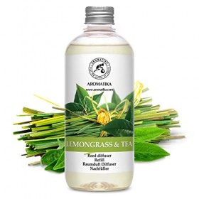 Recharge pour Diffuseur de Parfum 500ml - Arôme Lemongrass-Tea - Fragrance Fraîche et Durable - Diffuseur Parfum Maison - Par