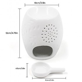 Lampe de Parfum de Nuit Brûleurs à Huile Céramique Essence Brûleur à mazout Huile Diffuseur Bougeoir pour Le Bureau à Domicil