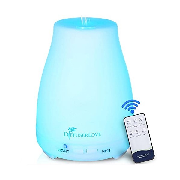 Diffuserlove Diffuseurs dHuiles Essentielles Electrique 200Ml Humidificateurs à Diffuseur dAromathérapie avec 7 Lumières De