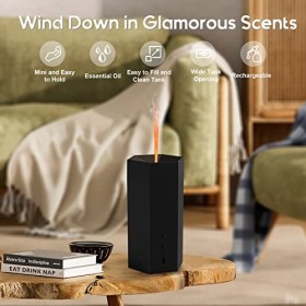 Diffuseur dHuiles Essentielles Electrique, Diffuseur Huiles Essentielles sans Fil avec lumière Effet Flamme, 70ML Diffuseur 