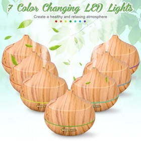 Diffuseur dhuiles essentielles Aroma Ultrasonique : Diffuseur de parfum 400ml Lampe daromathérapie avec lumière colorée et 