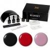 Bluesky Kit de démarrage pour vernis à ongles gel, avec lampe LED UV 24 W, 3 vernis à ongles gel de 10 ml, lingettes nettoyan