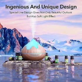 Diffuseur dHuiles Essentielles 500ml avec 8 * 10ml Huiles Essentielles,Humidificateur Ultrasonique Diffuseur Aromathérapie a