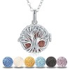 Odinstone Collier Diffuseur Huiles Essentielles pour Femme, Pendentif Aromathérapie Arbre De La Vie en Argent Plaqué, huile e