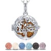 Odinstone Collier Diffuseur Huiles Essentielles pour Femme, Pendentif Aromathérapie Arbre De La Vie en Argent Plaqué, huile e