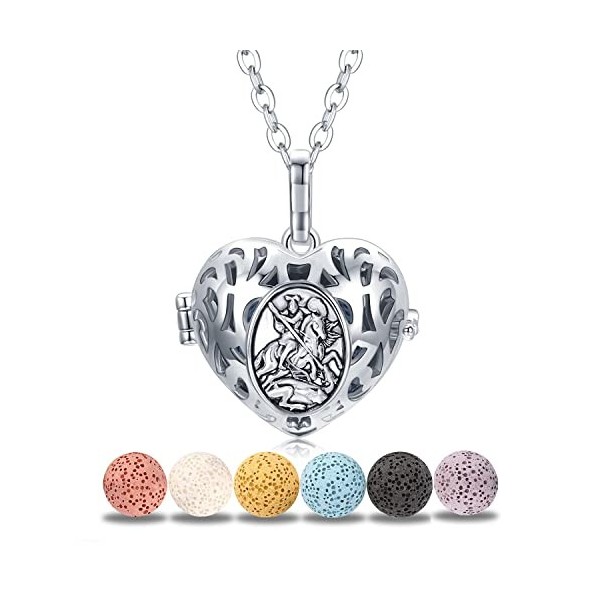 Odinstone Collier Diffuseur Huiles Essentielles pour Femme, Pendentif Aromathérapie Arbre De La Vie en Argent Plaqué, huile e