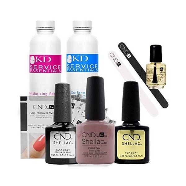 CND Shellac Top/Base/Essential/Color Starter Kit de Manucure Field Fox