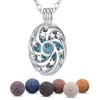 INFUSEU Collier Diffuseur Huile Essentielle, Arbre de Vie Coeur Argent Plaque Aromathérapie Pendentif Aromatherapie Collier F