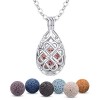 INFUSEU Collier Diffuseur Huile Essentielle, Arbre de Vie Coeur Argent Plaque Aromathérapie Pendentif Aromatherapie Collier F