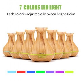 Diffuseur dHuiles Essentielles 400ml, Aidodo Humidificateur électrique Ultrasonique. Brume Fraîche Arôme Diffuseur de Parfum